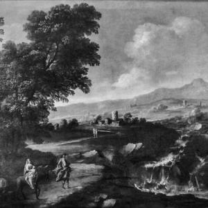 Giuseppe Zola, Paesaggio con cascata, Casa di Ludovico Ariosto - Nicola Quirico