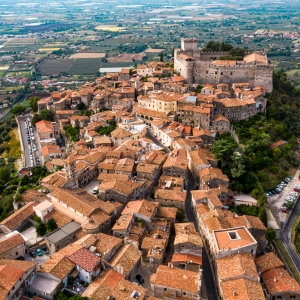 Aerial view of Sermoneta - ENIT SpA