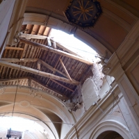Soffitto navata centrale terremoto 20-05-2012, Oratorio di Santa Croce - San Felice sul Panaro - Mimmo Ferrari