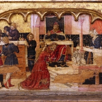 Angelo e bartolomeo degli erri, polittico dell'ospedale della morte, 1462-66, predella 04 banchetto di erode - Sailko - Modena (MO)