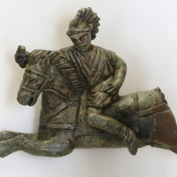 Arte romana, applique da finimento equino con cavaliere al galoppo, bronzo, I-II secolo dc 02 - Sailko - Modena (MO)