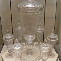 Boemia, coppa e bicchieri in cristallo, 1720 ca - Sailko