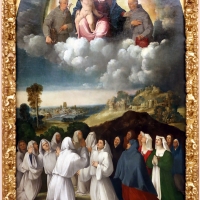 Bottega di dosso e battista dossi, apparizione della madonna col bambino tra i ss. francesco e bernardino ai confratelli della neve, 1530-40 ca. 01 - Sailko