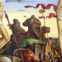 Francesco bianchi ferrari, crocifissione coi ss. girolamo e francesco (pala delle tre croci), 1490-95 ca. 03 rocce - Sailko - Modena (MO)