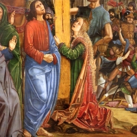 Francesco bianchi ferrari, crocifissione coi ss. girolamo e francesco (pala delle tre croci), 1490-95 ca. 08 dolenti - Sailko - Modena (MO)