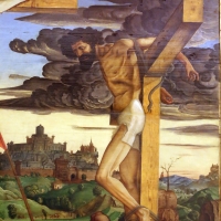 Francesco bianchi ferrari, crocifissione coi ss. girolamo e francesco (pala delle tre croci), 1490-95 ca. 11 - Sailko - Modena (MO)