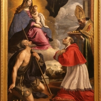 Giovan battista pesari, madonna col bambino e i ss. pellegrino, carlo borromeo e nicola, 1635 ca - Sailko - Modena (MO)
