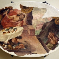 Leolio orsi, frammenti di affreschi dalla rocca di novellara, 1555-56 ca., 10 giove trasforma licaone in lupo - Sailko - Modena (MO)