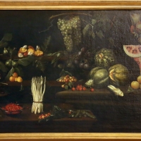 Scuola romana, natura morta con frutta, verdura e funghi, 1610-20 ca - Sailko - Modena (MO)