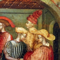Secondo maestro di carpi, leggenda di san giovanni boccadoro (crisostomo), 1430 ca. 11 cappelli - Sailko - Modena (MO) 