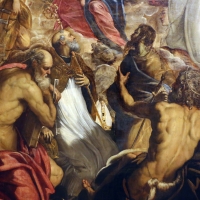 Tintoretto, madonna col bambino coi ss. caterina d'a., scolastica, pietro, agostino, battista e paolo, 1547-49 ca. 03 - Sailko - Modena (MO)
