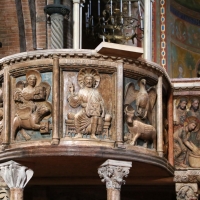 Anselmo da campione e aiuti, pontile del duomo di modena, 1160-80 ca., ambone coi simbolio degli evangelisti del 1208-1225 ca. 02 - Sailko - Modena (MO)