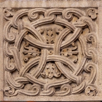 Ambito di wiligelmo, porta della pescheria, 03 favole di esopo, 02,2 motivo decorativo - Sailko - Modena (MO)