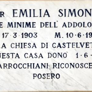 Lapide a Suor Emilia Simonini (Castelvetro di Modena) - Mongolo1984