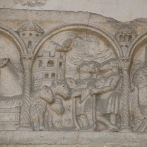 Duomo (Piacenza), architrave del portale sinistro con scene della vita di Cristo 02 - Mongolo1984