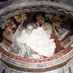 Pieve di San Giorgio (Vigoleno), catino absidale, Incoronazione della Vergine 03 - Mongolo1984