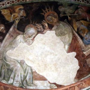 Pieve di San Giorgio (Vigoleno), catino absidale, Incoronazione della Vergine 02 - Mongolo1984