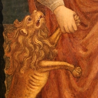 Jacopo loschi, visitazione tra i ss. ilario e girolamo, 1460-70 ca. 02 leone - Sailko - Parma (PR)