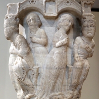 Benedetto antelami, capitello con storie bibliche, dal duomo di parma, 1178, regina di saba - Sailko - Parma (PR)