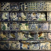 Bottega pesarese, pavimento maiolicato dal monastero di san paolo a parma, 1470-82 ca., 01 - Sailko