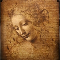 Leonardo da vinci, testa di fanciulla detta la scapigliata, 1500-10 ca., disegno su tavola, 01 - Sailko - Parma (PR)