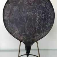 Etruria, specchio con incisioni mitologiche e manico configurato, III-II secolo ac. 03 - Sailko - Parma (PR)
