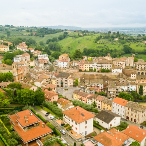 Vista aerea del borgo di Saltara - ENIT SpA