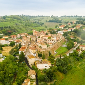 Vista aerea del borgo di Saltara - ENIT SpA