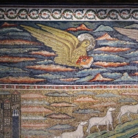Sant'apollinare in classe, mosaici dell'arcone, cristo benedicente tra i simboli degli evangelisti (IX sec.) 01 giovanni - Sailko - Ravenna (RA)