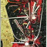 Gruppo mosaicisti su dis. di georges mathieu, omaggio a odoacre, 1959