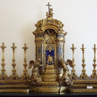 Bartolomeo borroni su dis. di giampaolo pannini, tabernacolo con angeli reggituribolo, 1737-39, da s. romualdo a ravenna - Sailko - Ravenna (RA)