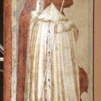 Pietro da rimini e bottega, affreschi dalla chiesa di s. chiara a ravenna, 1310-20 ca., santo papa - Sailko - Ravenna (RA)