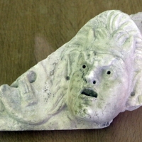 Maschera teatrale di fauno e lira, dalla zona del palazzo di teodorico, 90-110 dc ca - Sailko - Ravenna (RA)