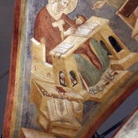 Pietro da rimini e bottega, affreschi dalla chiesa di s. chiara a ravenna, 1310-20 ca., volta con evangelisti e dottori, agostino - Sailko - Ravenna (RA)