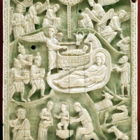 Costantinopoli, formella con nativitÃ , avorio, 1110 ca - Sailko - Ravenna (RA)