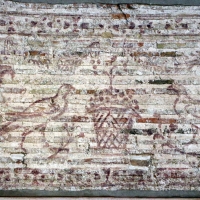 Disegno preparatorio su mattoni, dal catino absidale di sant'apollinare in classe, pavoni e cesti, 500-550 ca. 02 - Sailko - Ravenna (RA)