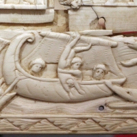 Fattura forse egiziana, coperta di evangeliario detta dittico di murano, avorio, 500-550 ca. 04 giona gettato in mare - Sailko - Ravenna (RA)