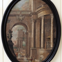 Pittore emiliano, prospettiva con cristo e l'adultera, 1750-1790 ca - Sailko - Ravenna (RA)