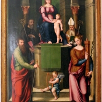 Luca longhi, madonna in trono col bambino tra i ss. benedetto, paolo, apollinare e barbara 01 - Sailko - Ravenna (RA)