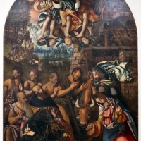 Francesco zaganelli da cotignola, adorazione dei pastori coi ss. bonaventura e girolamo, 1520-30 ca. 01 - Sailko - Ravenna (RA)
