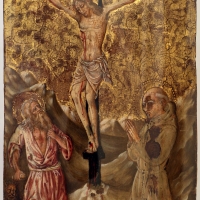 Maestro dell'annunciazione jacquemart-andrÃ©, crocifisso tra i ss. girolamo e bernardino, 1400-50 ca. (perugia) - Sailko - Ravenna (RA)