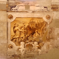 Pier francesco battistelli e aiuti, affreschi con scene dell'orlando furioso e della gerusalemme l. tra telamoni, 1619-28, 23 - Sailko