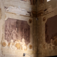 Pier francesco battistelli e aiuti, affreschi con scene dell'orlando furioso e della gerusalemme l. tra telamoni, 1619-28, 16 - Sailko - Gualtieri (RE)