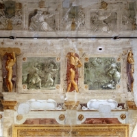 Pier francesco battistelli e aiuti, affreschi con scene dell'orlando furioso e della gerusalemme l. tra telamoni, 1619-28, 13 - Sailko - Gualtieri (RE) 