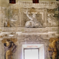 Pier francesco battistelli e aiuti, affreschi con scene dell'orlando furioso e della gerusalemme l. tra telamoni, 1619-28, 25 - Sailko - Gualtieri (RE)