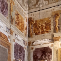Pier francesco battistelli e aiuti, affreschi con scene dell'orlando furioso e della gerusalemme l. tra telamoni, 1619-28, 12 - Sailko - Gualtieri (RE)
