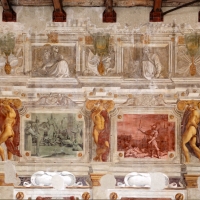 Pier francesco battistelli e aiuti, affreschi con scene dell'orlando furioso e della gerusalemme l. tra telamoni, 1619-28, 05 - Sailko - Gualtieri (RE)