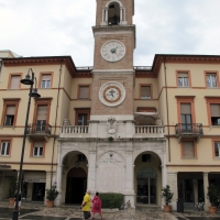 Rimini, piazza tre martiri, torre dell'orologio foto di Sailko