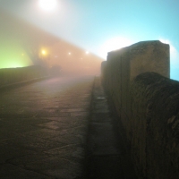 Ponte di Tiberio - giochi di luci e nebbia by night - Maxy.champ - Rimini (RN)