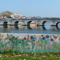 Rimini Ponte di Tiberio Ã¼ber den Marecchia - Feldstein - Rimini (RN)